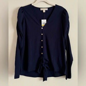 Michael Kors Navy Blue Button-Down Blouse - Size M